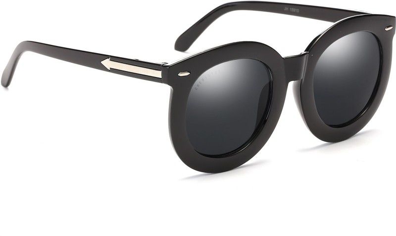 UV Protection Round Sunglasses (53)  (For Men & Women, Black)