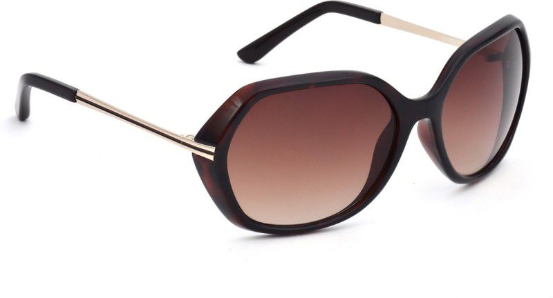 Gradient Over-sized Sunglasses (Free Size)  (For Women, Brown)