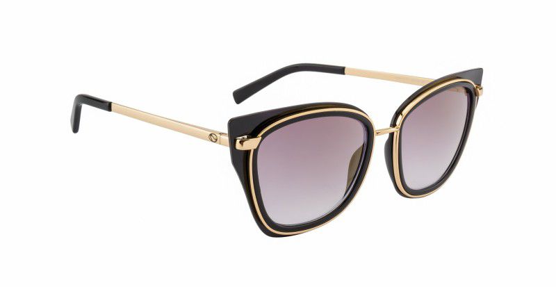 Mirrored Cat-eye Sunglasses (54)  (For Women, Blue, Golden)