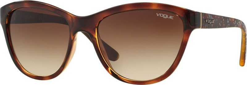 Gradient Cat-eye Sunglasses (57)  (For Women, Brown)