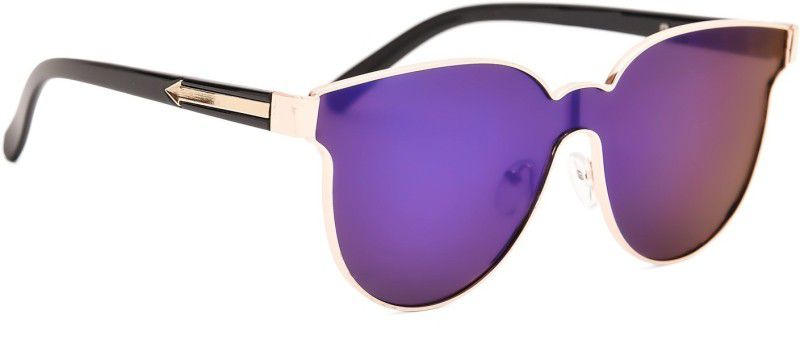 Mirrored Cat-eye Sunglasses (58)  (For Women, Blue)
