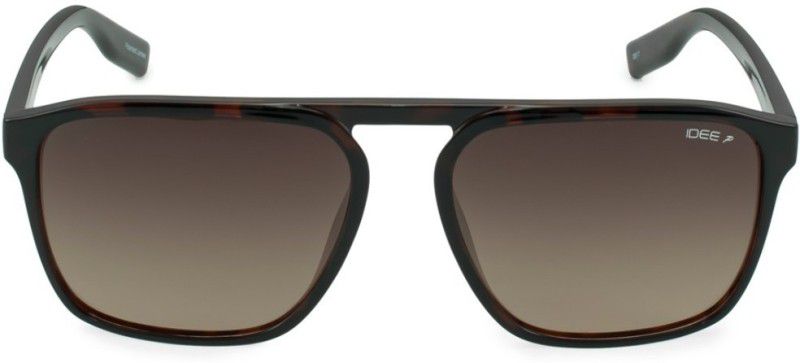 Polarized Rectangular Sunglasses (58)  (For Men & Women, Brown)