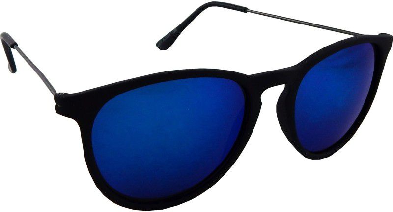 UV Protection, Mirrored Round Sunglasses (Free Size)  (For Men & Women, Blue)