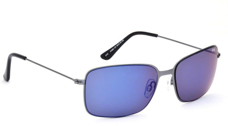 Mirrored Rectangular Sunglasses (59)  (For Men & Women, Grey, Blue)