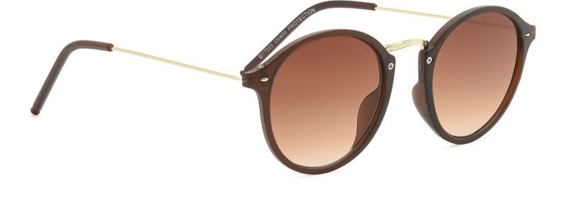 UV Protection Round Sunglasses (48)  (For Men & Women, Brown)