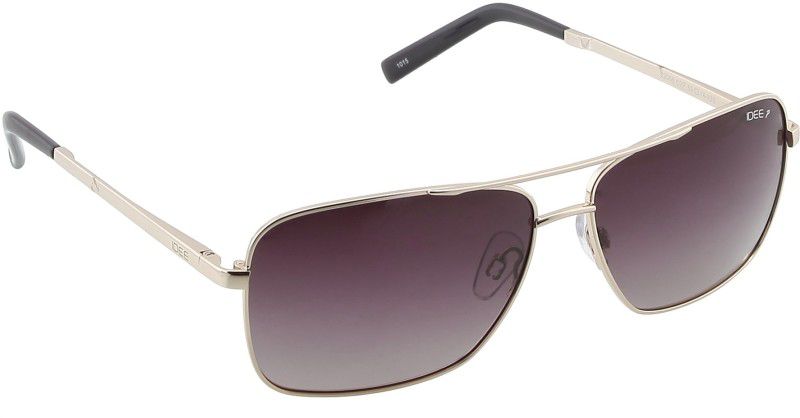 Polarized Rectangular Sunglasses (59)  (For Men, Brown)