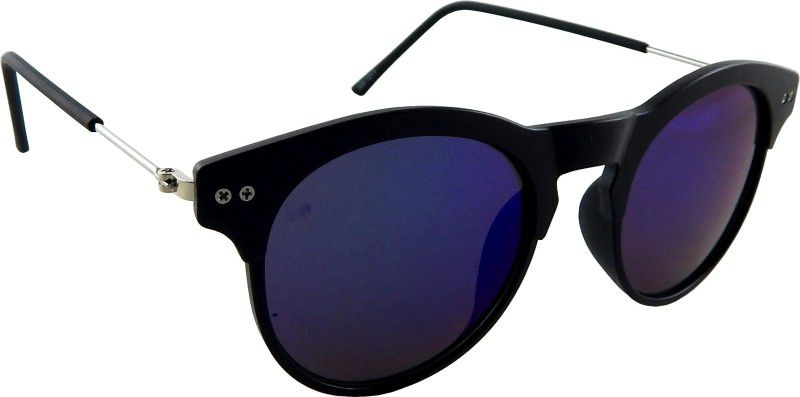 Mirrored, UV Protection Oval Sunglasses (Free Size)  (For Men & Women, Blue)