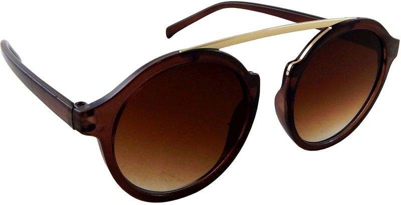 UV Protection, Gradient Round Sunglasses (Free Size)  (For Men & Women, Brown)