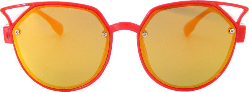 Mirrored, UV Protection Butterfly Sunglasses (Free Size)  (For Boys & Girls, Red, Yellow)