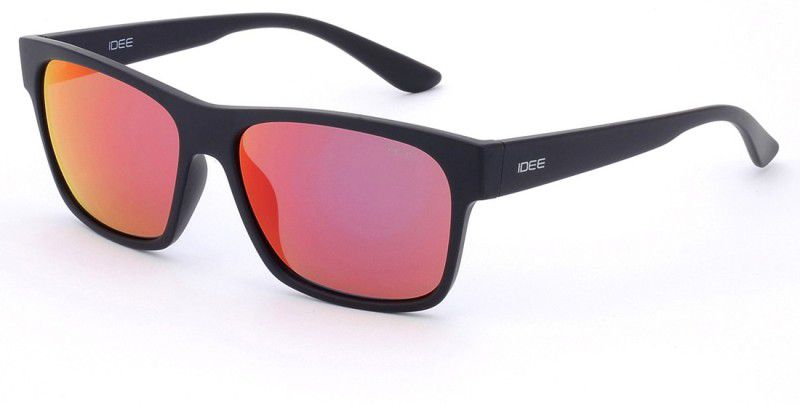 Mirrored, UV Protection Wayfarer Sunglasses (57)  (For Men & Women, Red)