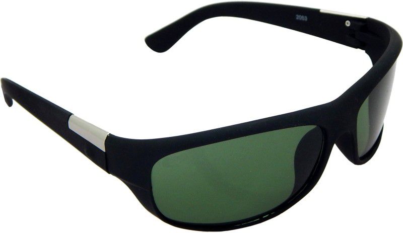 Gradient, UV Protection Wrap-around Sunglasses (Free Size)  (For Men, Green)