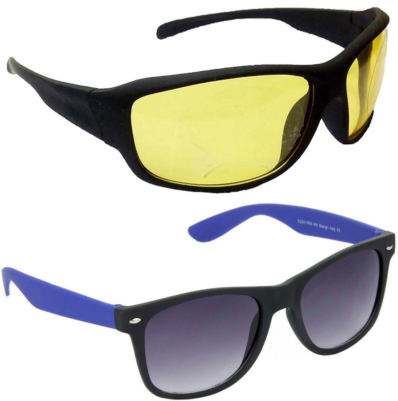 Gradient, Mirrored, UV Protection Sports Sunglasses (Free Size)  (For Men & Women, Yellow, Grey)