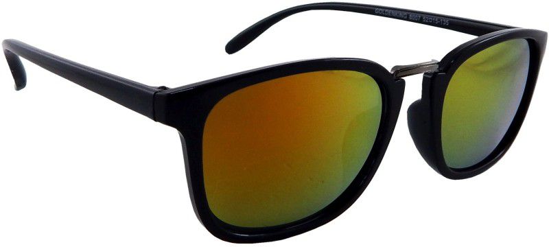 UV Protection, Mirrored Rectangular Sunglasses (Free Size)  (For Men & Women, Red, Yellow)