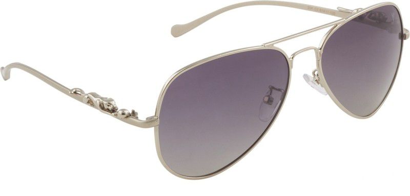 Polarized, UV Protection Aviator Sunglasses (61)  (For Men & Women, Grey)