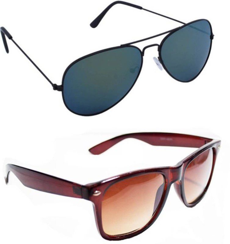 Others Wayfarer, Aviator Sunglasses (Free Size)  (For Men & Women, Black, Brown)