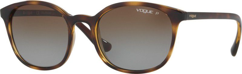 Polarized Retro Square Sunglasses (52)  (For Women, Brown)