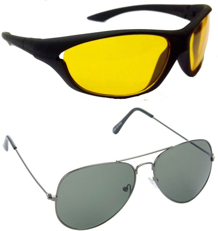 Gradient, Mirrored, UV Protection Sports Sunglasses (Free Size)  (For Men & Women, Yellow, Green)