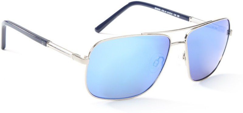 Mirrored Aviator Sunglasses (59)  (For Men, Brown, Blue)