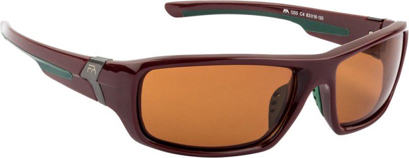Polarized Sports Sunglasses (Free Size)  (For Men, Orange)