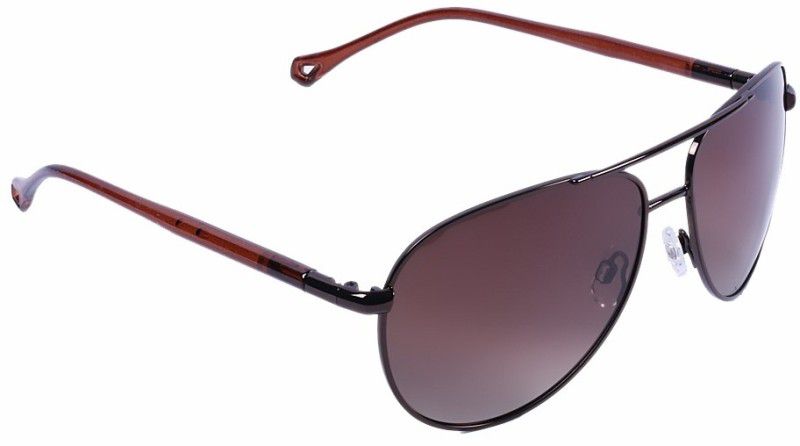 Aviator Sunglasses (56)  (For Men, Brown)