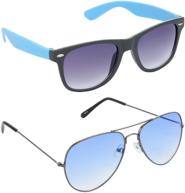 Gradient, Mirrored, UV Protection Wayfarer Sunglasses (Free Size)  (For Men & Women, Grey, Blue)