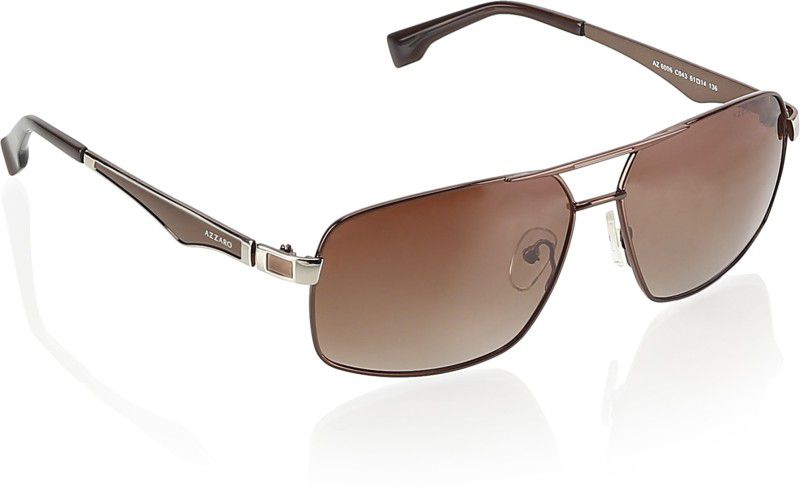 Gradient Rectangular Sunglasses (61)  (For Men, Brown)