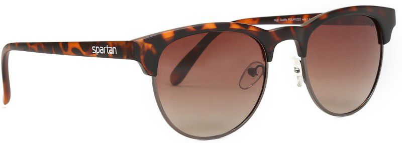 Polarized, Gradient, UV Protection Clubmaster Sunglasses (50)  (For Boys & Girls, Brown, Grey)