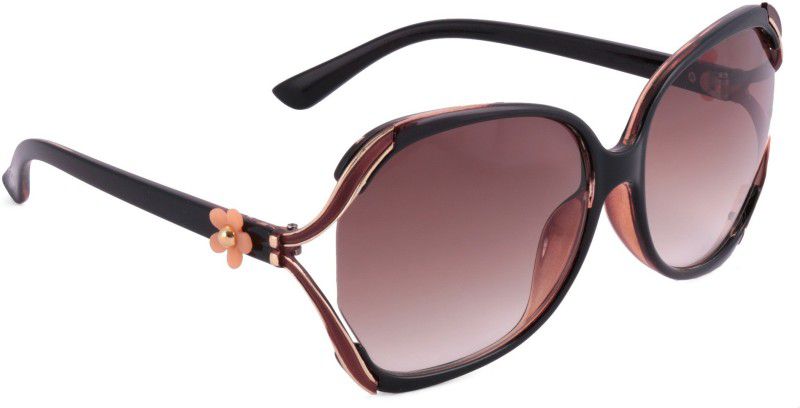 Oval Sunglasses (55)  (For Women, Brown)