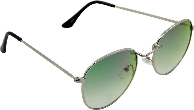 UV Protection, Mirrored Round Sunglasses (Free Size)  (For Men & Women, Green)
