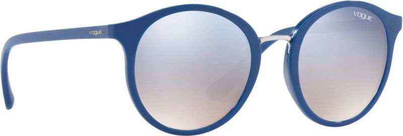 Mirrored Round Sunglasses (51)  (For Women, Silver)