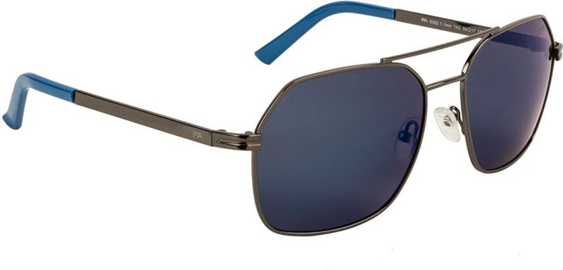 Polarized Rectangular Sunglasses (59)  (For Men, Blue)