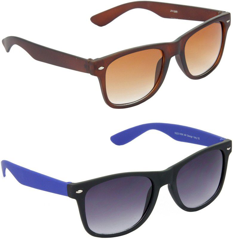 Gradient, Mirrored, UV Protection Wayfarer Sunglasses (Free Size)  (For Men & Women, Brown, Grey)