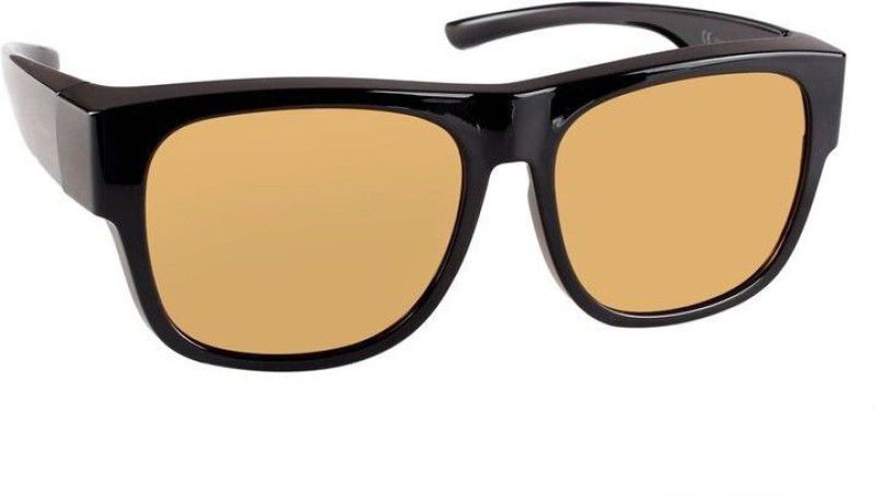 Polarized Retro Square Sunglasses (57)  (For Men & Women, Brown)