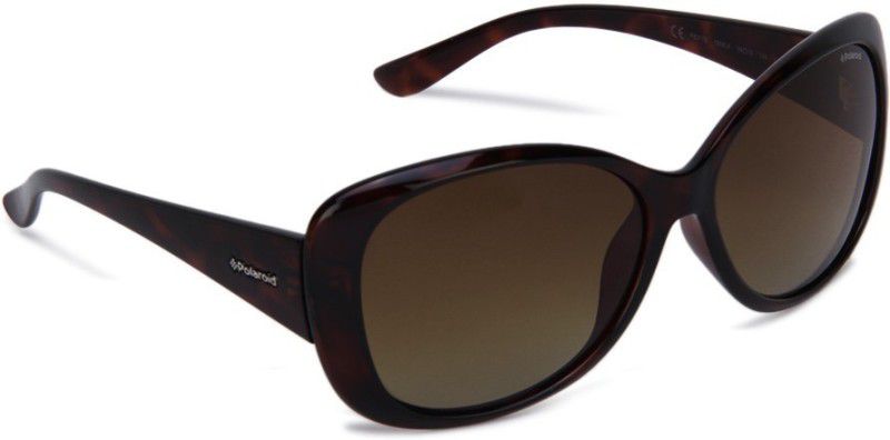 Polarized, UV Protection, Gradient Oval, Butterfly Sunglasses (58)  (For Women, Brown)
