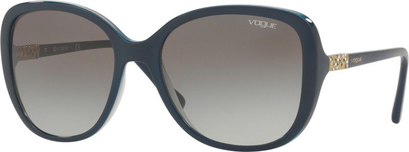 Gradient Shield Sunglasses (56)  (For Women, Grey)