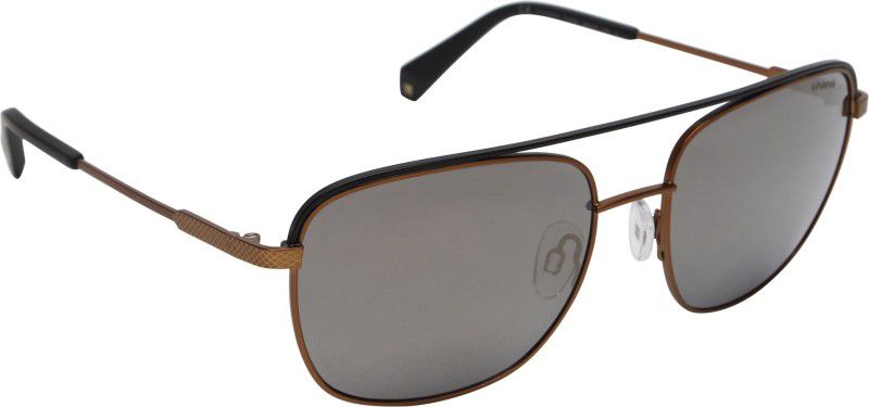 Polarized Retro Square Sunglasses (Free Size)  (For Men, Golden)