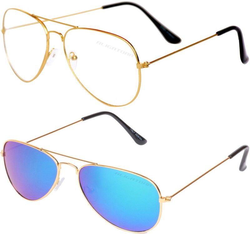 UV Protection Aviator Sunglasses (58)  (For Men & Women, Clear)