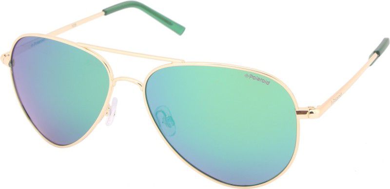 Polarized, UV Protection, Mirrored, Others Aviator Sunglasses (56)  (For Men & Women, Green)