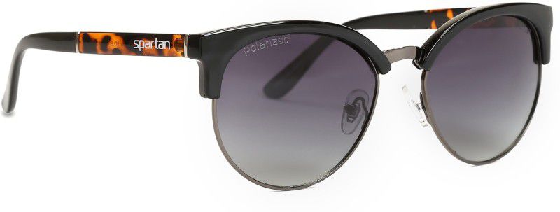Polarized, Gradient, UV Protection Round Sunglasses (53)  (For Girls, Black)