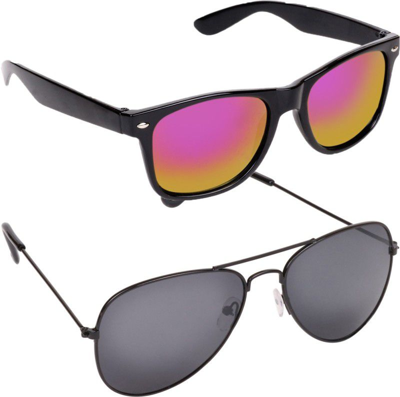 UV Protection Wayfarer, Aviator Sunglasses (Free Size)  (For Men & Women, Yellow, Black)