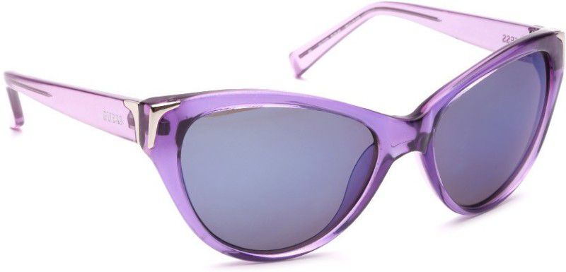 Mirrored Cat-eye Sunglasses (Free Size)  (For Women, Grey, Blue)