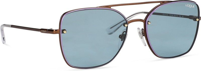 UV Protection Retro Square Sunglasses (56)  (For Women, Blue)