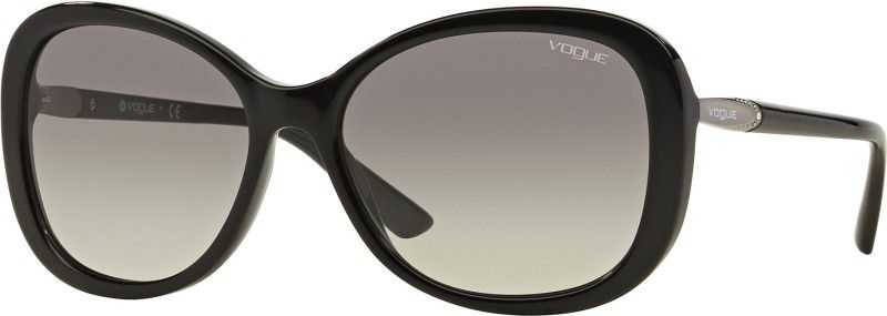 Gradient Retro Square Sunglasses (58)  (For Women, Grey)
