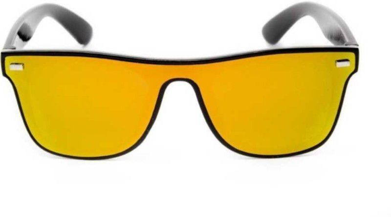 Polarized, Gradient, Mirrored, UV Protection Shield Sunglasses (Free Size)  (For Men & Women, Yellow)