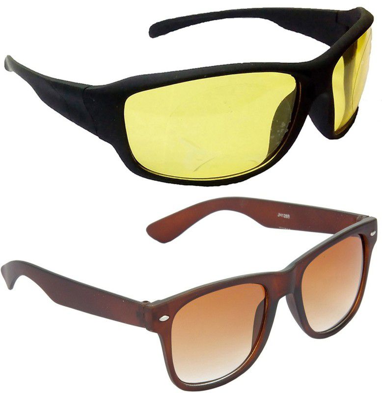 Gradient, Mirrored, UV Protection Sports Sunglasses (Free Size)  (For Men & Women, Yellow, Brown)