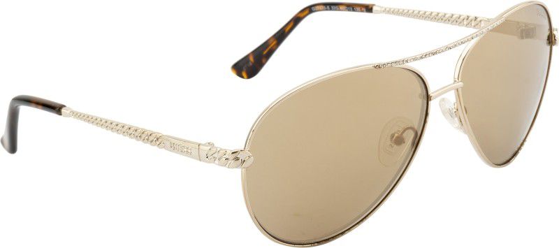 Mirrored Aviator Sunglasses (60)  (For Men & Women, Pink, Golden)