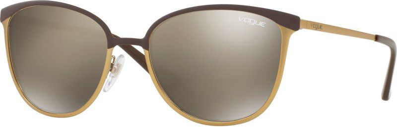 Mirrored Shield Sunglasses (55)  (For Women, Golden)