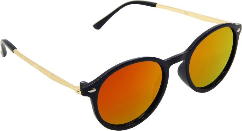 UV Protection, Mirrored Round Sunglasses (Free Size)  (For Men & Women, Red)
