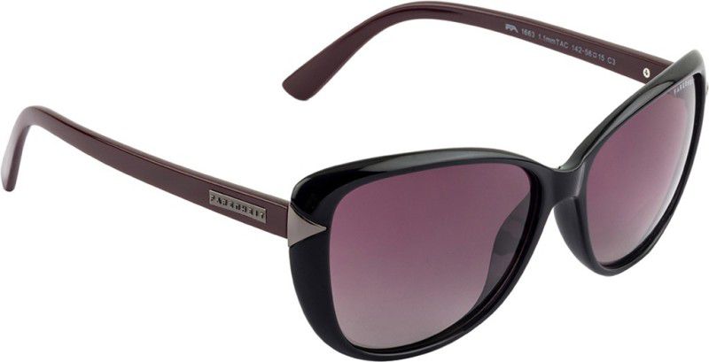 Polarized Oval Sunglasses (55)  (For Women, Violet)