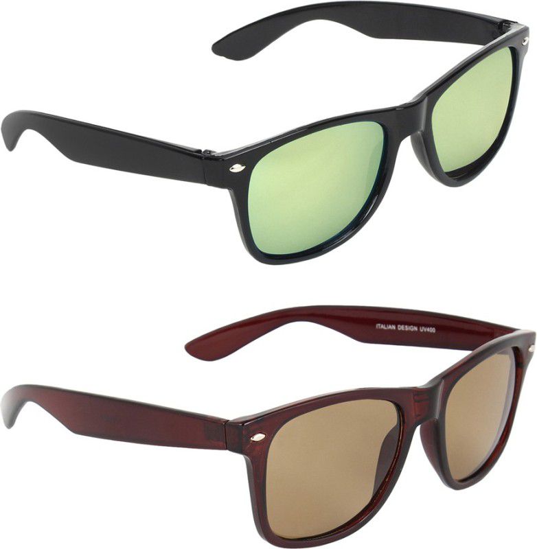 Gradient, Mirrored, UV Protection Wayfarer, Wayfarer Sunglasses (53)  (For Men & Women, Multicolor, Brown)